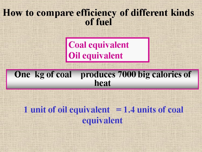 One  kg of coal    produces 7000 big calories of heat